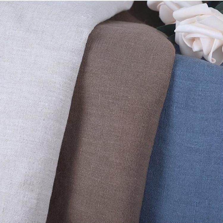 纯亚麻砂洗面料 14支洗水亚麻布复古洗水麻布 亚麻衬衫连衣裙麻布