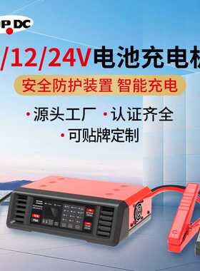 智能显示汽车电瓶充电器12V24V电池充电机HFSP0215DVD