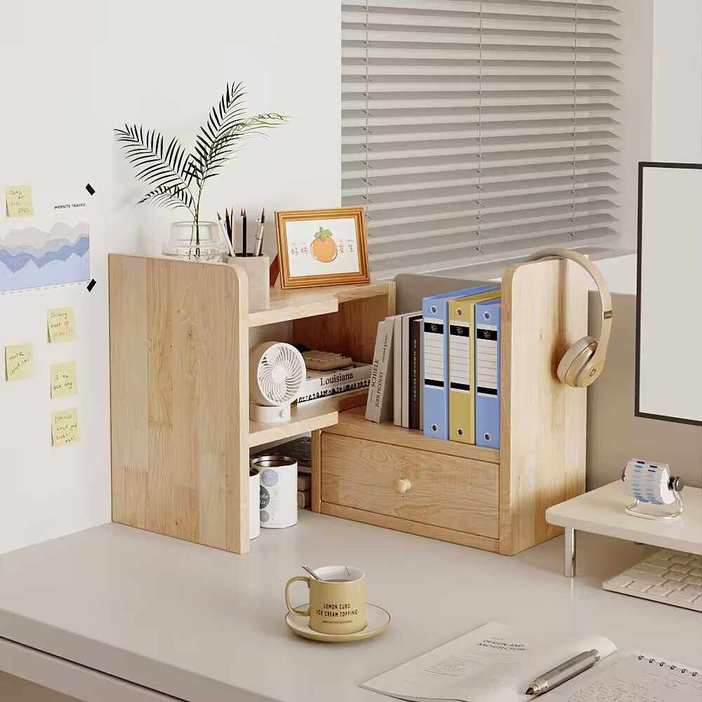 实木书桌收纳置物架桌面简易多层办公室工位桌上转角柜书架书柜,3C数码配件,摄像机配件,淘宝优惠券,粉丝福利购,淘宝优惠卷