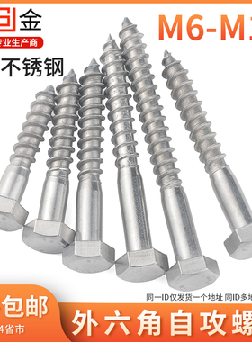 M6M8M10M12 304不锈钢外六角自攻螺丝钉六角自攻螺丝钉木螺钉