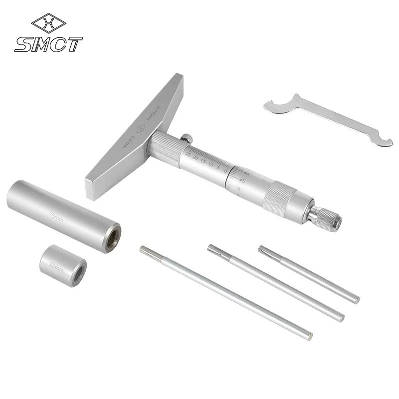 上海上量深度千分尺深度测量工具螺旋测微仪 0-100精度0.01千分尺