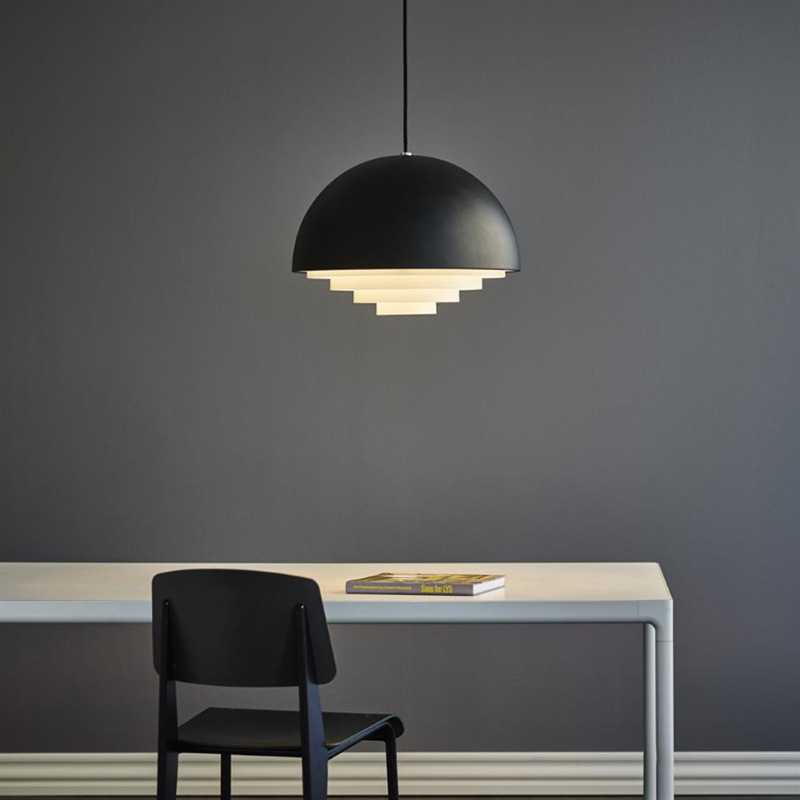 北欧丹麦餐桌吊灯简约金属现代吧台餐厅书房半圆球形装饰艺术灯具
