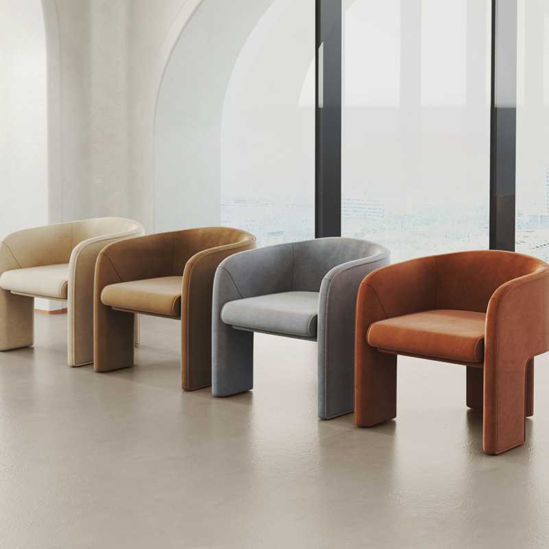 北欧轻奢设计师休闲椅售楼部咖啡厅接待洽谈椅家用客厅沙发单人椅