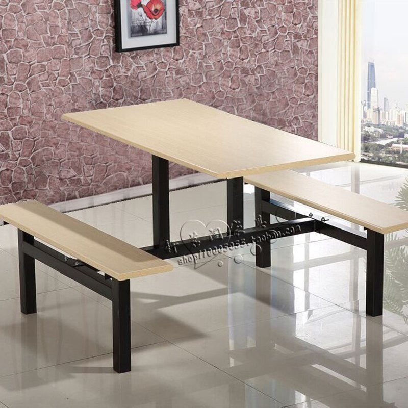 特价四人位连体餐桌学生食堂餐桌椅员工餐桌六人位八人位连体餐桌