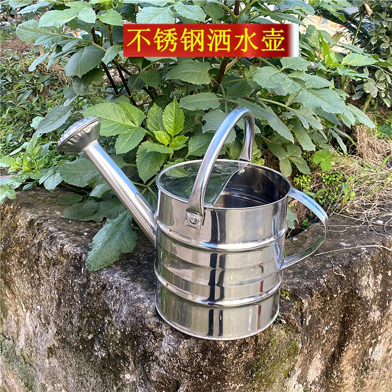洒水壶不锈皮家用浇菜浇花水壶淋花喷壶浇水壶不锈钢洒水桶喷壶