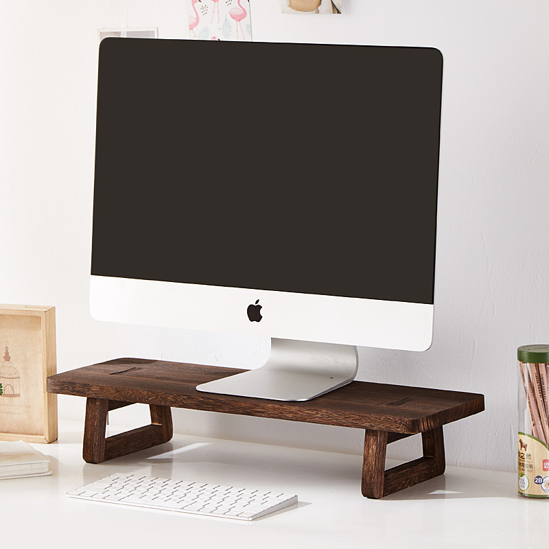 实木台式电脑显示器桌面增高架子底座支架键盘收纳垫高置物架办公