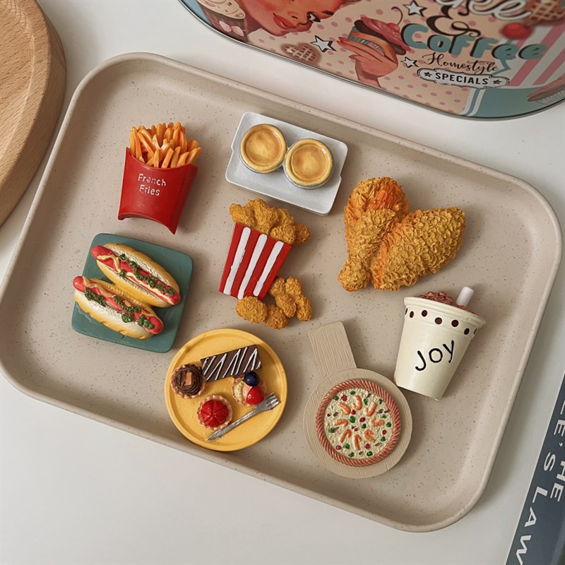 美式快餐冰箱贴炸鸡薯条西点小食吸铁石贴饰厨房备忘贴留言贴