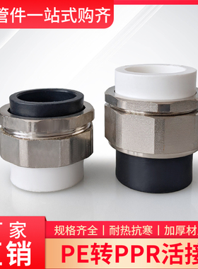 PPR转PE接头转换头接头20 25 3240 50 63/4分1寸热熔管变节头加厚