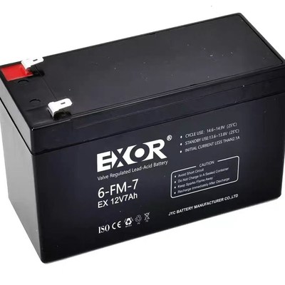 EXOR蓄电池EX7-12 12V7Ah埃索12伏7安阀控式铅酸免维护UPS电瓶EPS