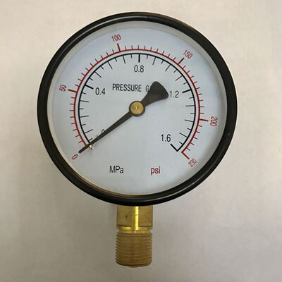 英文压力表 Y-100 0-1.6mpa 0-230psi 外壳直径100mm 螺纹m20x1.5