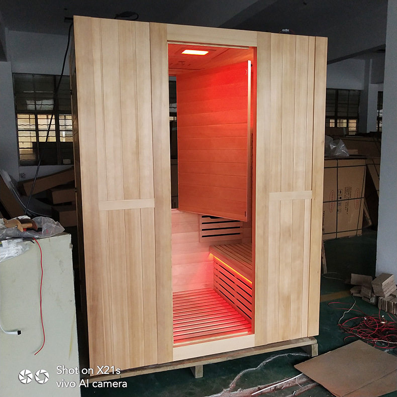 铁杉木桑拿房汗蒸房可定制室内移动光波房安装承建适用养生桑拿图片