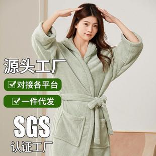 玉颜毛巾新款菠萝格情侣款浴袍成人浴袍美容院汗蒸月子浴袍