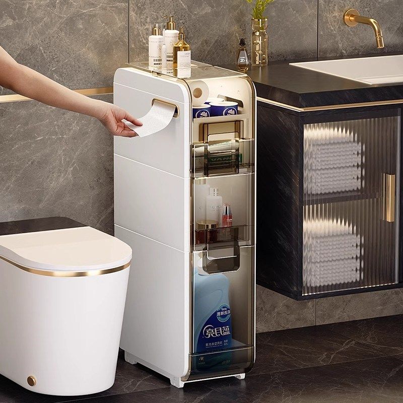 日本浴室置物架卫生间轻奢夹缝柜沐浴架落地移动小推车洗手收纳盒,3C数码配件,USB多功能数码宝,淘宝优惠券,粉丝福利购,淘宝优惠卷