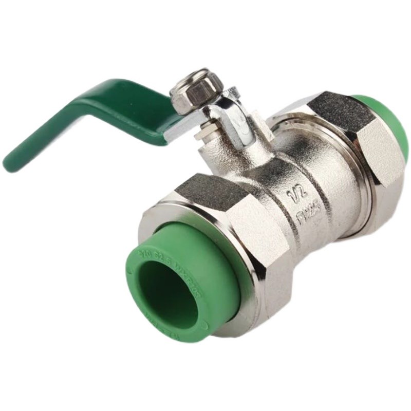 伟星水管配件绿色ppr双活接球阀自来水开关总阀25/六分双活接阀门