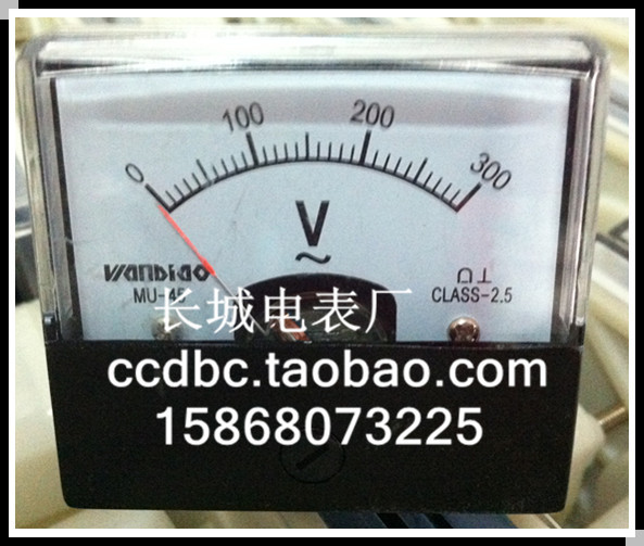 【长城电表厂】 MU45   300V   交流电压表 厂家直销