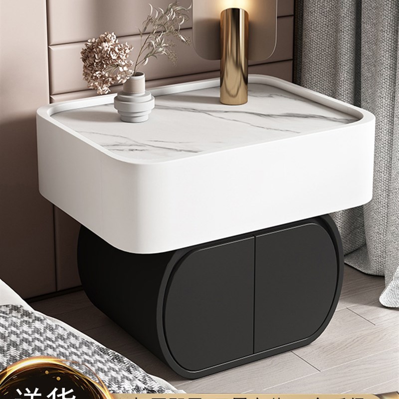 烤漆智能床头柜现j代简约实木网红简易无线充电卧室多功能轻奢家