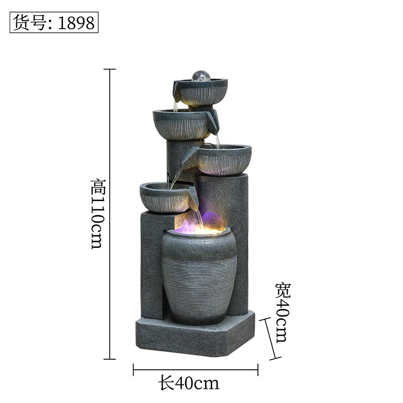 欧式流水摆件循环水生财客厅加湿器山水景L观简约现代假山喷泉造