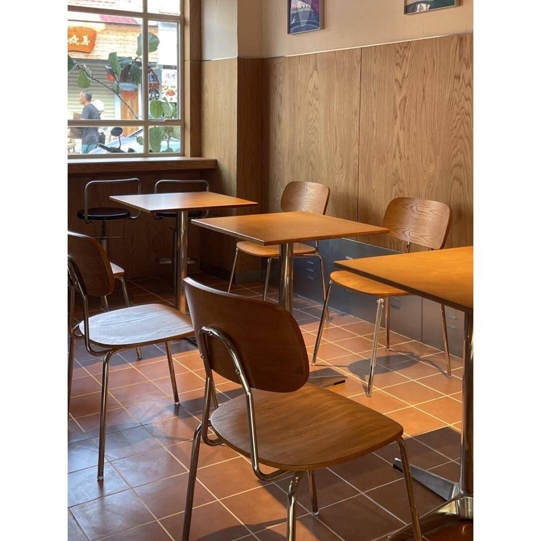 中世纪风格木制咖啡馆海洋板桌椅工业风格甜品店奶茶店休闲餐厅桌