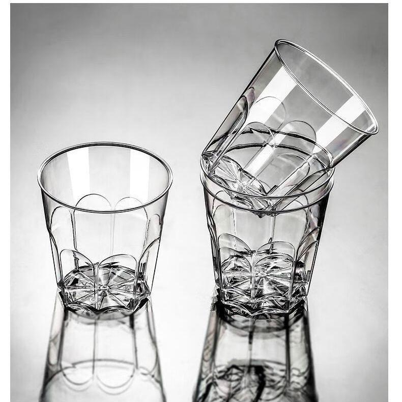 一次性杯子加厚加硬航空杯耐高温茶水杯透明饭店硬塑料商用1000祇