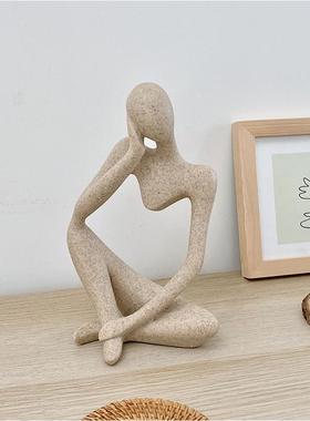 ins风小众抽象人物思考者艺术摆件客厅家居装饰创意现代简约饰品