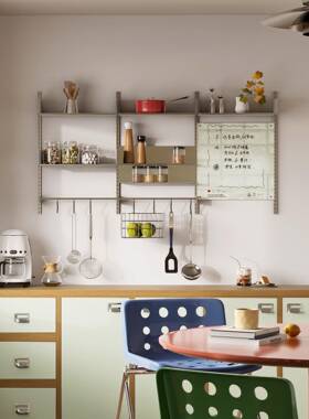 TOYA厨房置物架不锈钢悬浮式多层收纳架vitsoe轨道自由组合陈列架