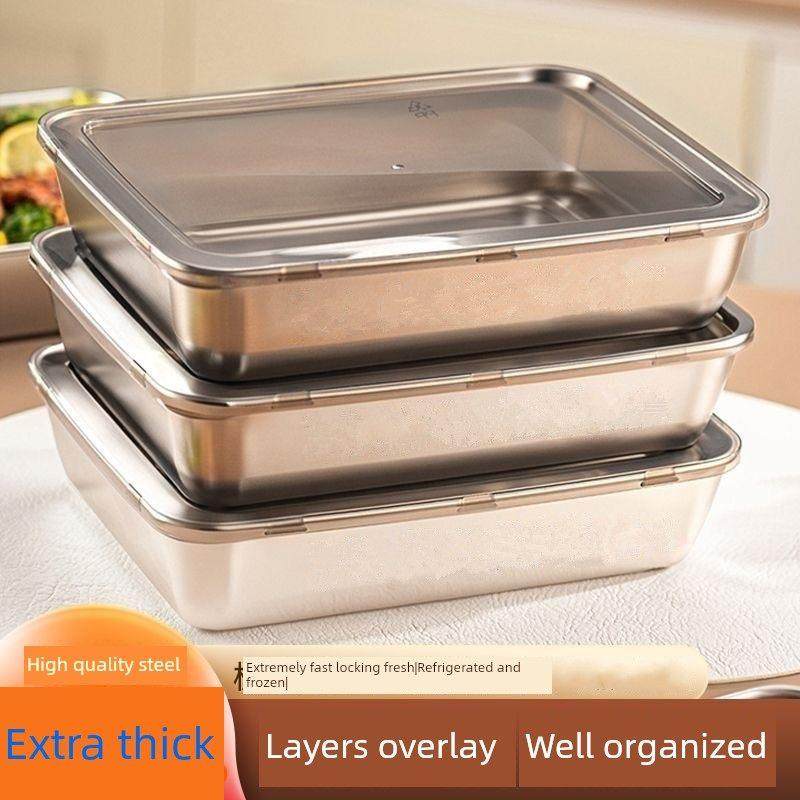 不锈钢野餐盒，矩形多用途盒，冰箱储存盒,收纳整理,食物收纳盒,淘宝优惠券,粉丝福利购,淘宝优惠卷