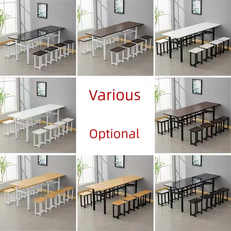 学校工厂员工餐厅食堂快餐店桌椅不锈钢吊凳餐厅桌椅4人6人8人