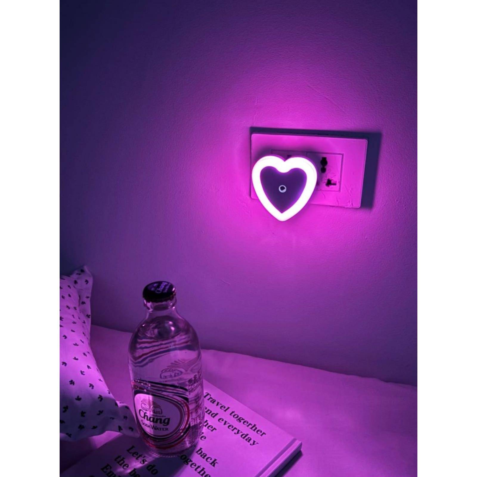 粉色白日梦~氛围灯卧室情调床头灯浪漫情侣夫妻房节能光控小夜灯