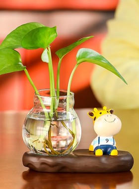 创意水培办公室可爱小摆件客厅房间卧室桌面儿童房家居装饰品花瓶