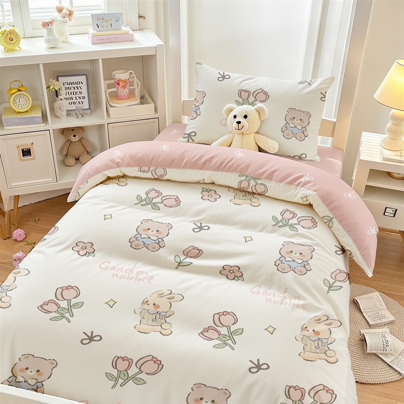 学生宿舍床上三件套床品四件套床单被套寝I室单人床笠被罩2025新