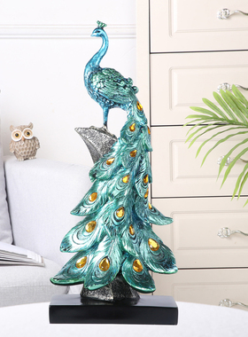 创意情侣孔雀树脂家居装饰品摆件欧式客厅电视柜橱柜酒柜结婚礼物