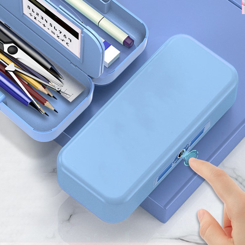 新款机械科技未来感指纹文具盒小学生男生带密码锁V炫酷铅笔盒定