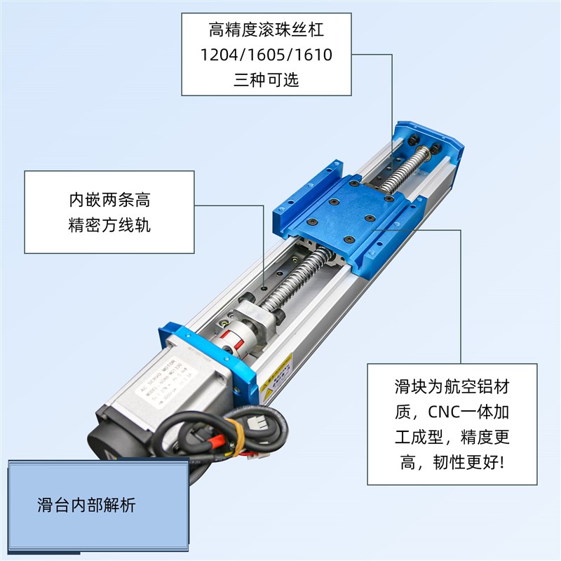 现货0密封防尘滑台模组精密滚珠丝杆双线导轨Q模组滑台工作台步进