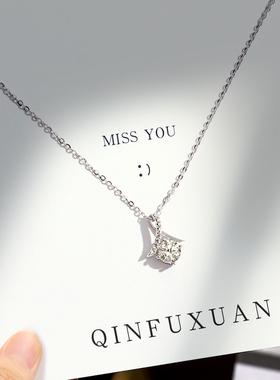 莫桑石项链女纯银轻奢小众设计感2021年新款母亲节礼物Z送妈妈实