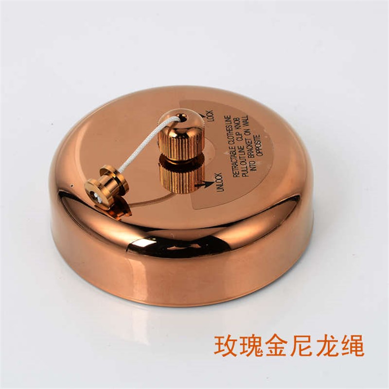 免邮金色可伸h缩墙上晾衣绳不锈钢隐形壁挂酒店 浴室阳台晾晒衣架