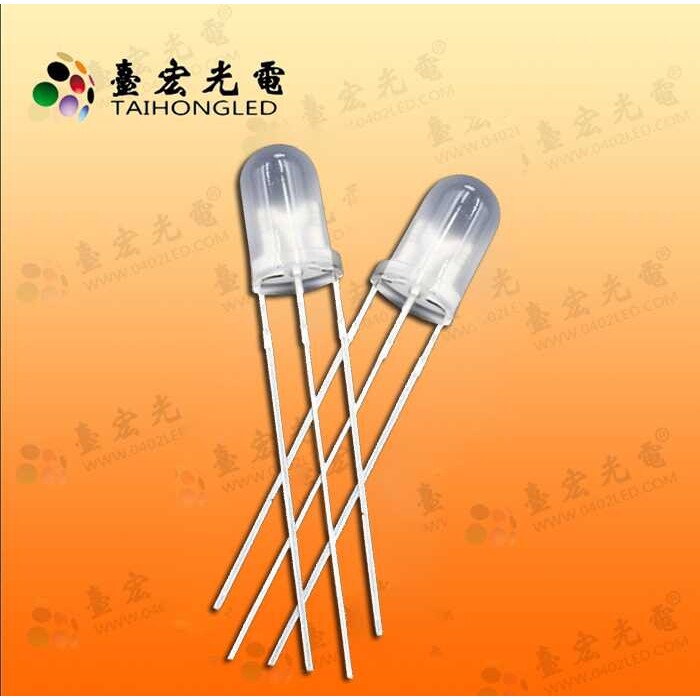 F5/5mm雾状红翠绿双色共阴 红纯绿三脚led灯珠 双色LED