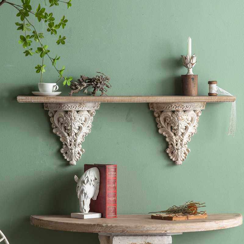 白色美式壁挂式搁板墙上房间装饰收纳架实木一字隔板墙面置物架子,3C数码配件,摄像机配件,淘宝优惠券,粉丝福利购,淘宝优惠卷