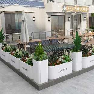 批厂家直销花盆隔断组合花箱组合商业街售楼花槽不锈钢花坛围栏户