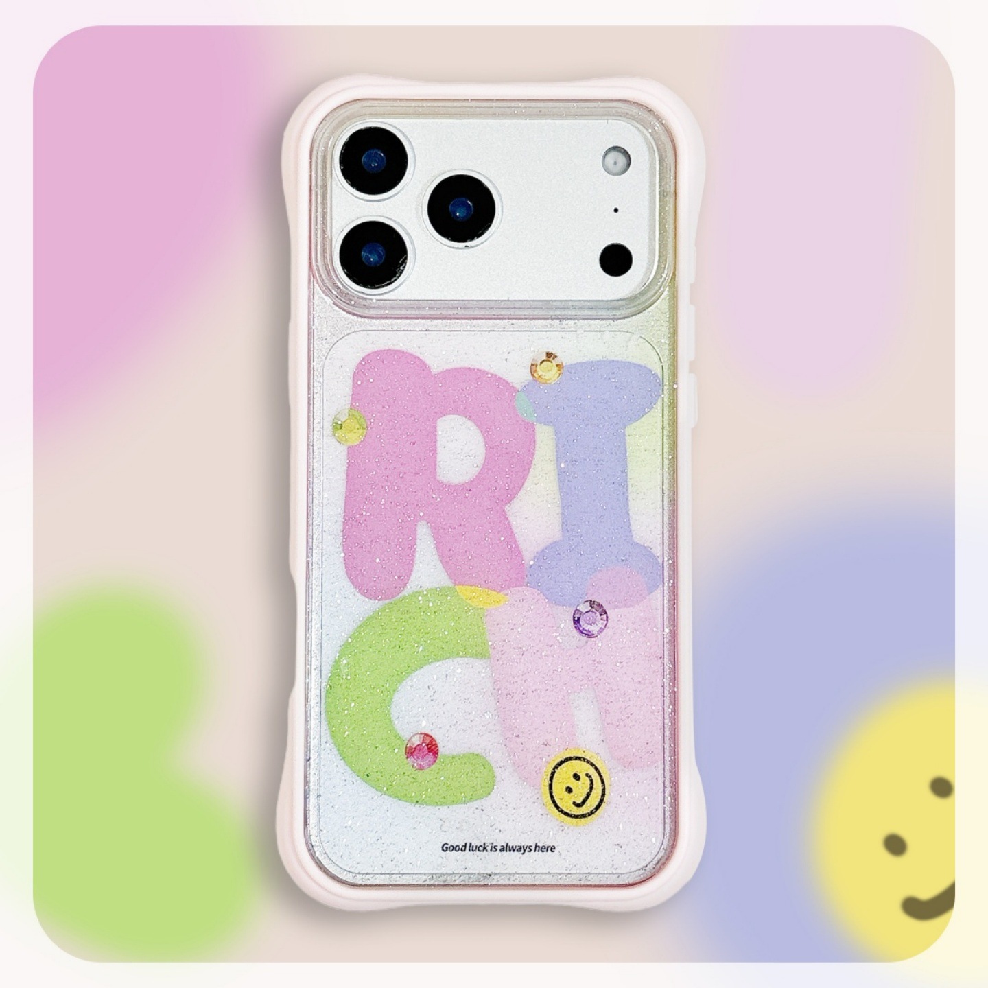 彩色rich字母适用Pone16手机壳