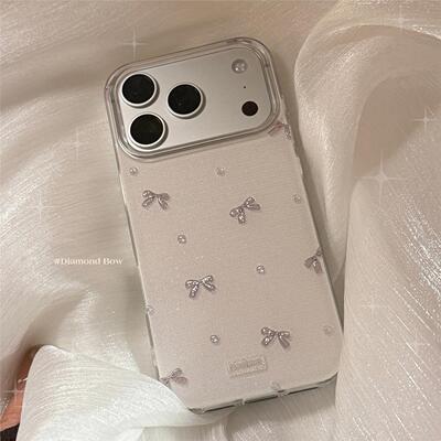 灰色蝴蝶结闪粉适用苹果17