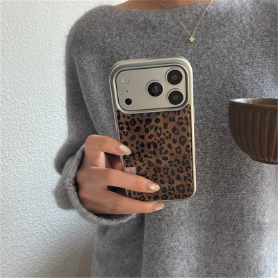 银边滴胶棕底黑色小豹纹适