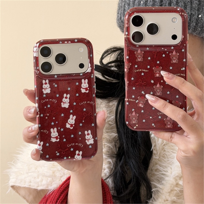 新年情侣可爱轻松熊兔子适