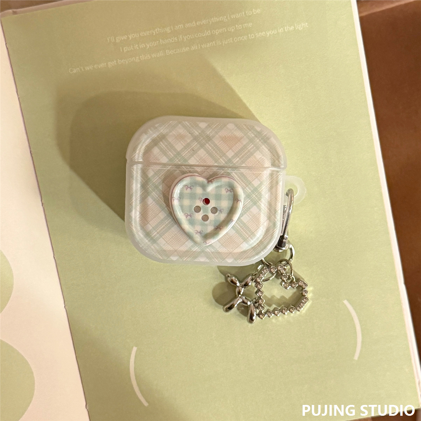 立体绿格纹纽扣适用airpods耳机套pro2保护套蓝牙无线4代1银挂件3,运动包/户外包/配件,钱包,淘宝优惠券,粉丝福利购,淘宝优惠卷