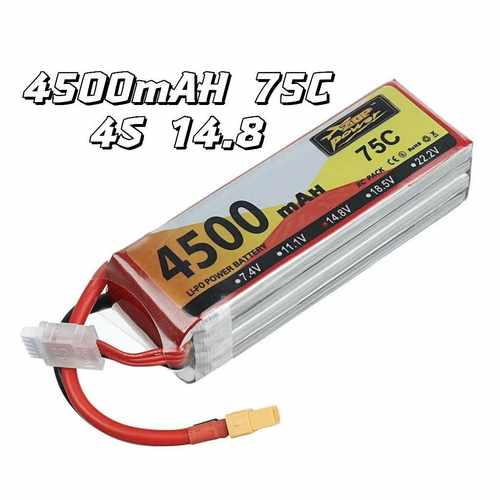 ZOP工厂直销RC航模船舶无人4500mAh4S14.8V75C车模植保动力电池组