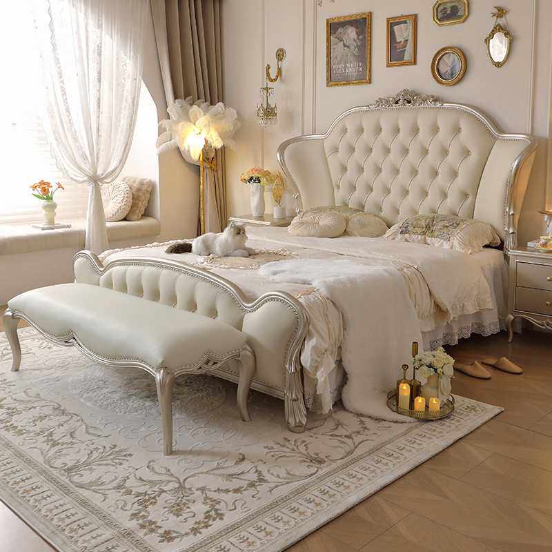 欧式家具实木公主床1.8M奢华高档欧式皮艺床主卧别墅大平层大婚床