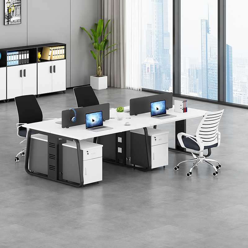 职员办公桌3/5/6人位屏风电脑桌卡座简约现代多人位员工桌椅组合