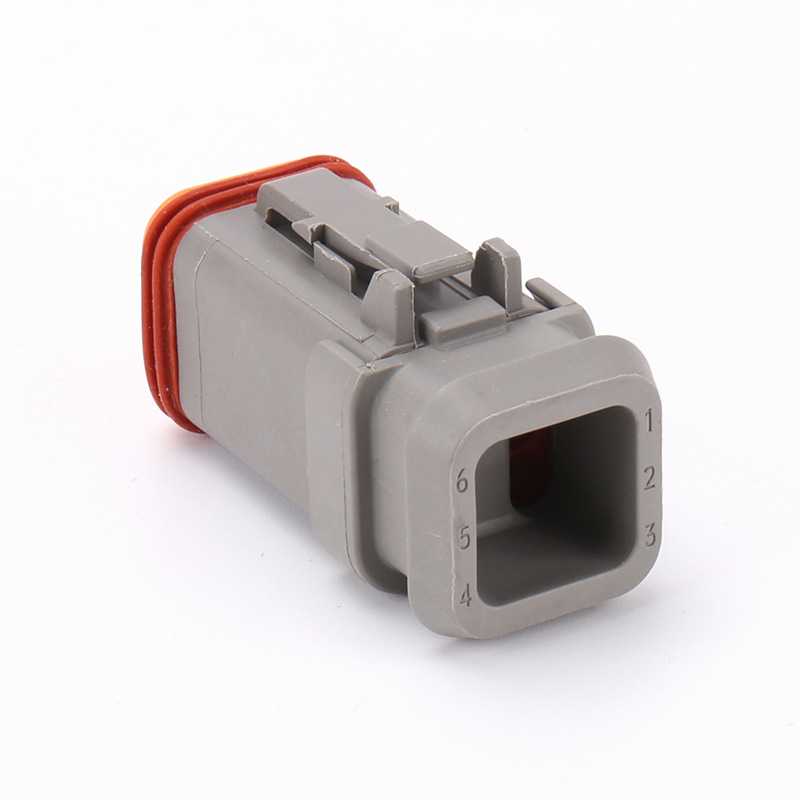 DT04-6S-E008汽车接插件泵车防水连接器线束对接插头 德驰6孔公头