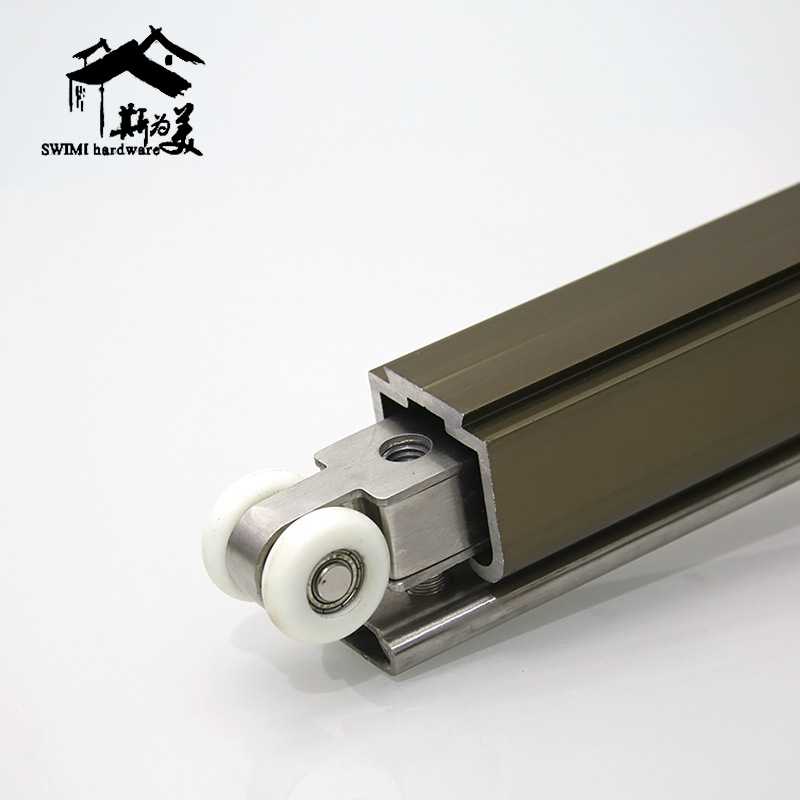 实木门玻璃门折叠推拉门滑轨滑轮吊轨导轨移门轨道自动清洁无尘