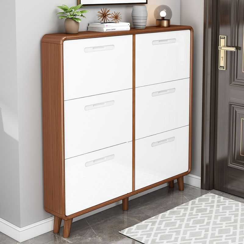 zsr纯实木鞋柜超薄大容量家用门口小户型翻斗式简约现代门厅柜省