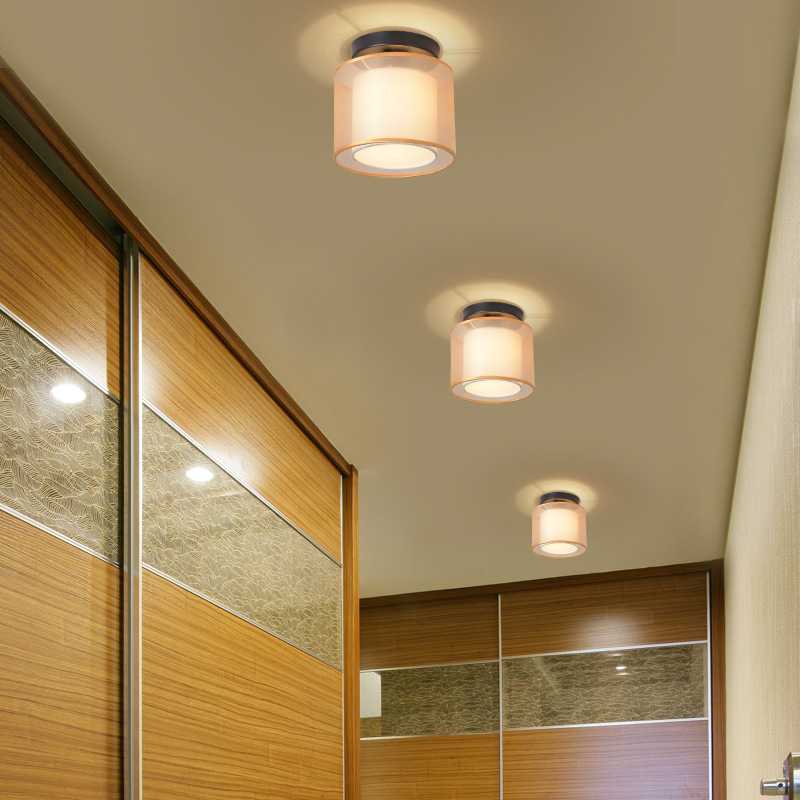 阳台过道现代简约新中式吸顶灯小号玄关门厅中国风布艺灯led小灯